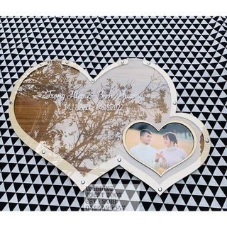 Hộp Thả Tim Kèm Hình Cô Dâu Chú Rể Wedding Guestbook| Thao Wedding Guestbook