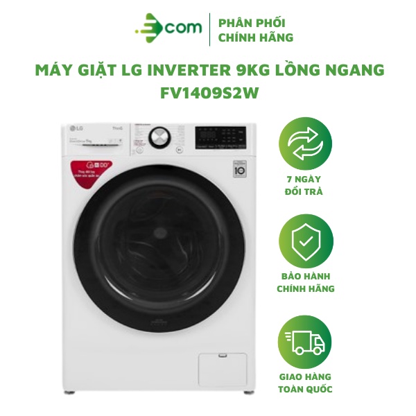 Máy giặt LG inverter 9KG FV1409S2W lồng ngang - Freeship