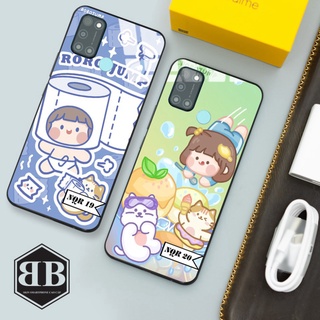 Ốp lưng kính cường lực Realme C17 hình cute
