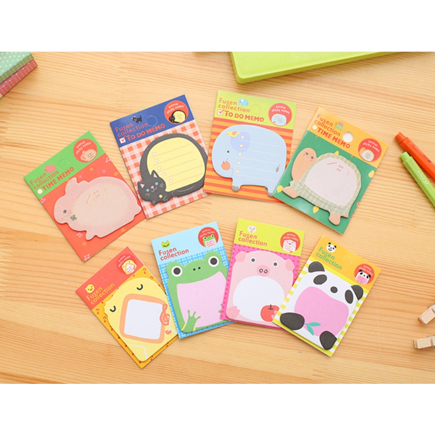 Giấy note con vật cute phong cách Hàn Quốc - Nhãn dán kế hoạch mini đẹp rẻ hữu ích