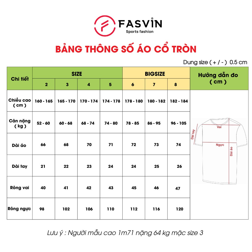 Áo thun nam Fasvin TS20233.HN vải Cotton chun mềm mịn thoáng mát dễ chịu không bai xù | BigBuy360 - bigbuy360.vn