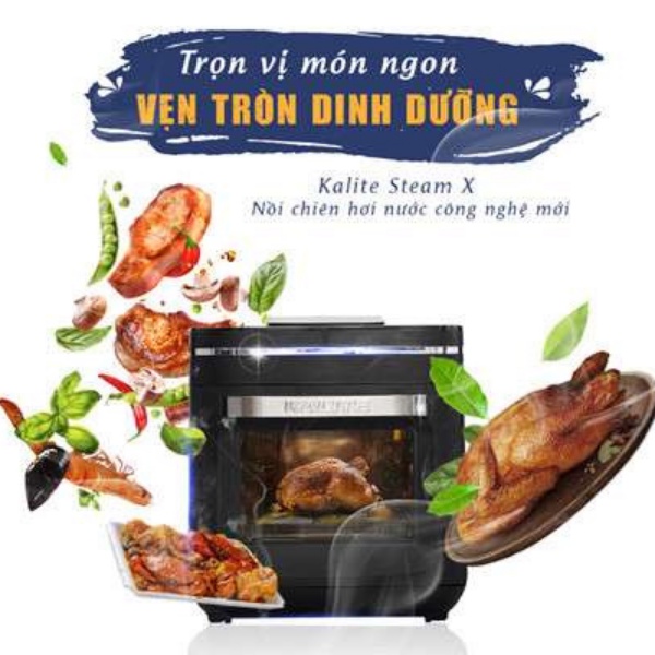 [Mã ELMALL10 giảm 10% đơn 500K] Nồi Chiên Hơi Nước Kalite Steam X - Hàng Chính Hãng