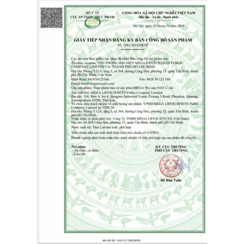 Nat C 1000mg Mega - Tăng sức đề kháng | Thế Giới Skin Care