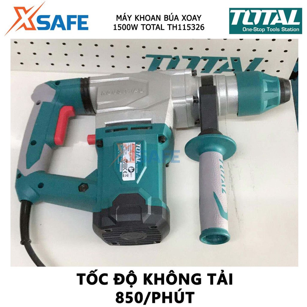 Máy khoan búa xoay TOTAL TH115326 | máy khoan cầm tay nguồn vào 1500W năng lượng tác động 5.5J [CHÍNH HÃNG][XSAFE]