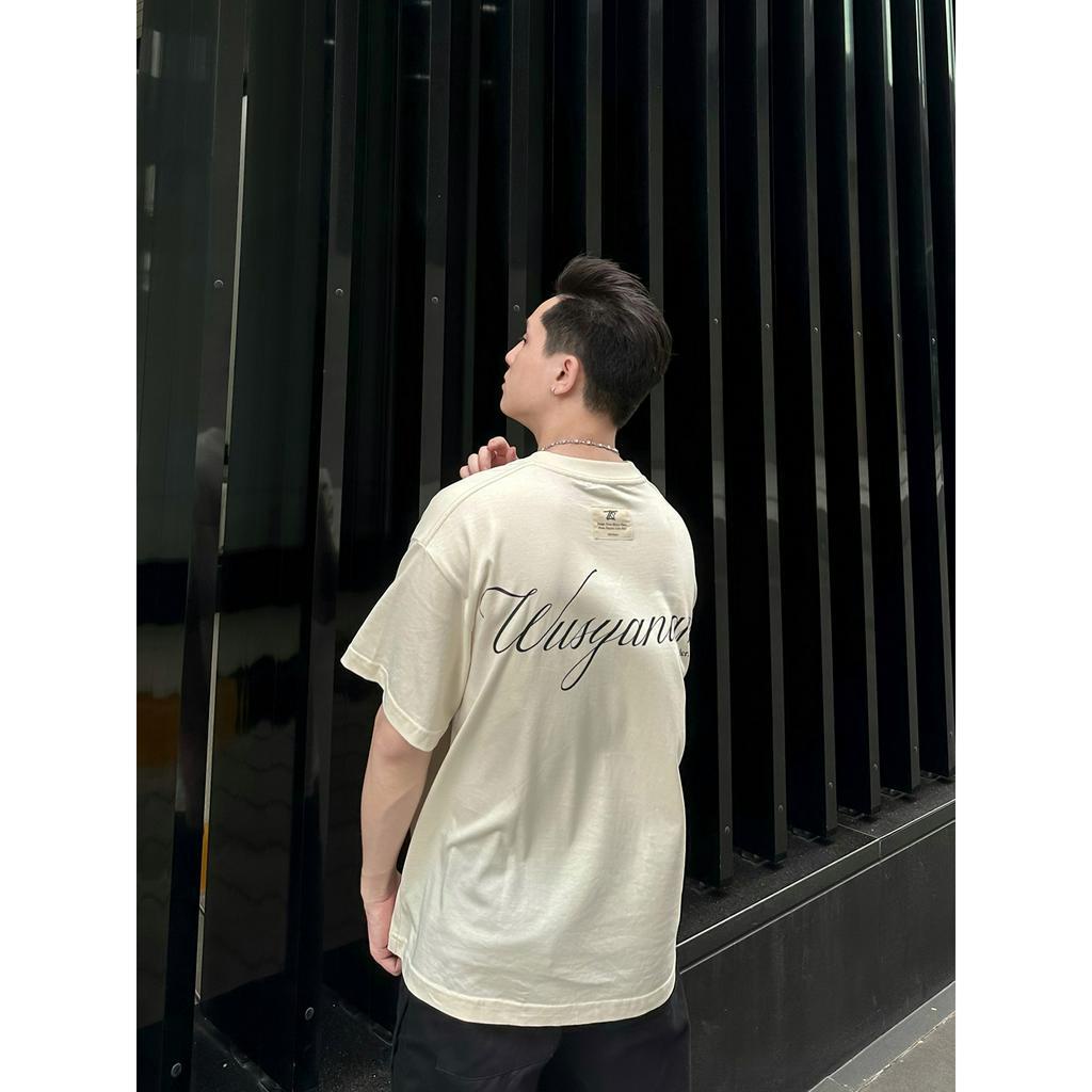 Áo thun local brand TLS Wusyaname nam nữ oversized chất liệu 100% cotton hoạ tiết chữ basic