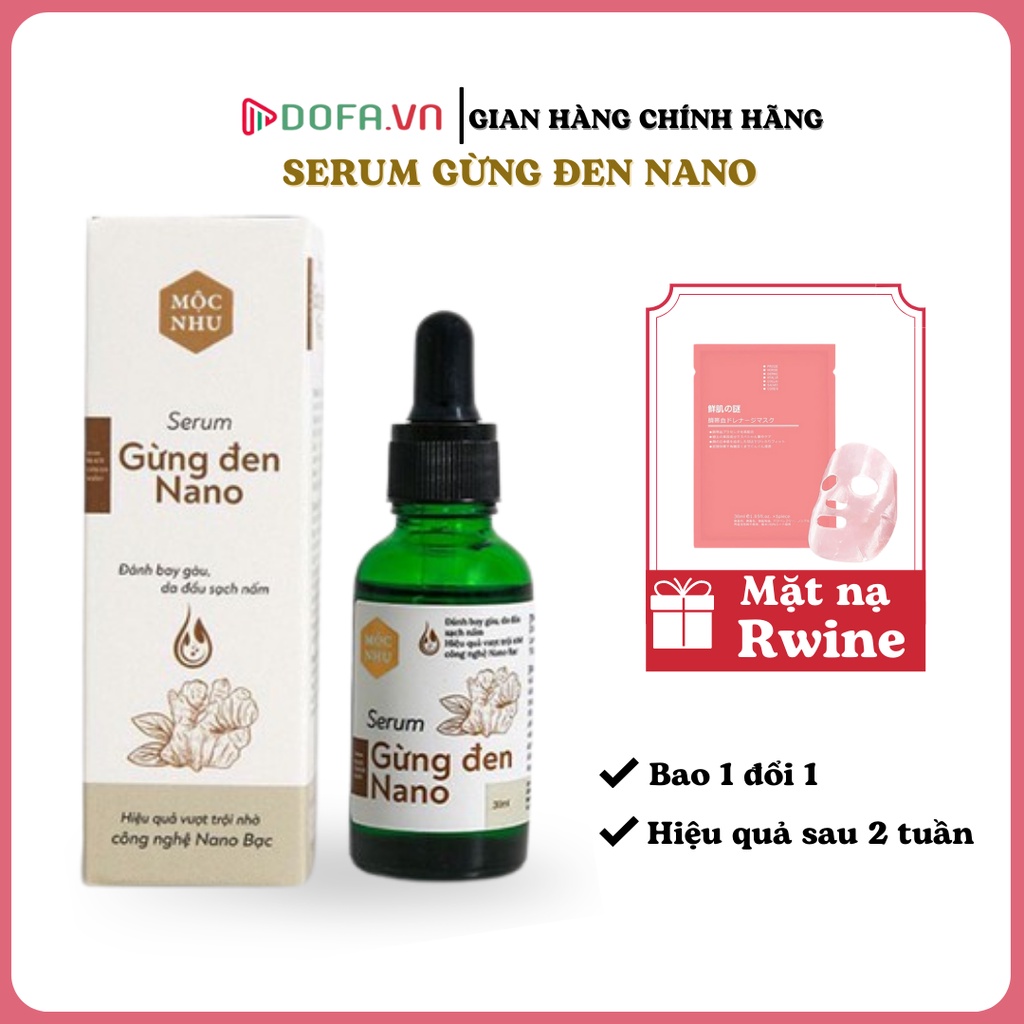 Serum Gừng Đen Nano Mộc Nhu - đánh bay gàu nấm tận gốc 30ml , Tặng Nạ