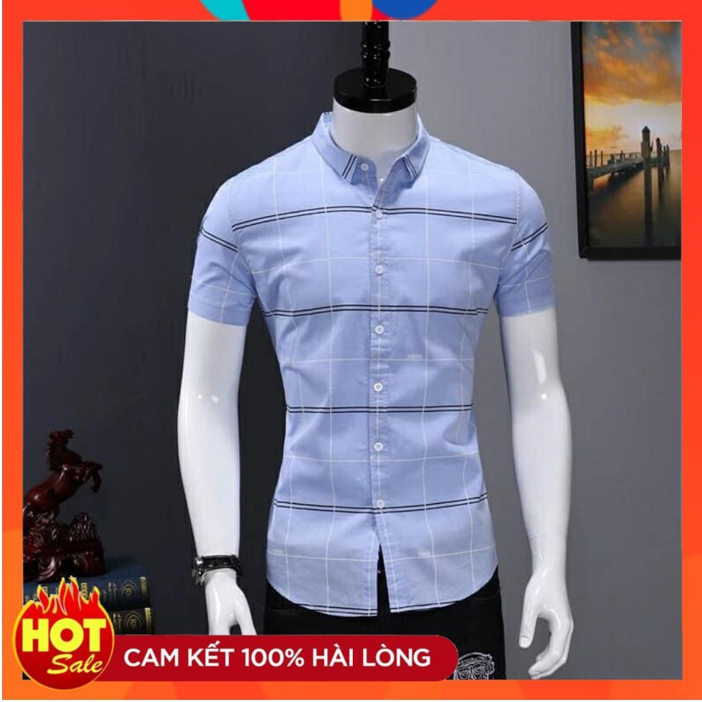 Áo Sơ Mi Nam Ngắn Tay Caro Pari Thời Trang Cao Cấp PONIVA Chất Vải Cao Cấp Mềm Mại Thấm Hút Mồ Hôi Tốt