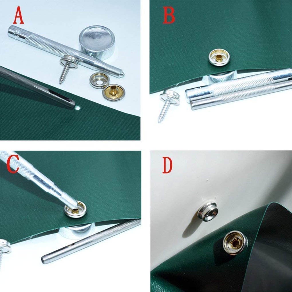 [CHOO] 150 Pcs/set Stainless Steel Snap Button Boat Sailcloth Canvas Snap Fastener Socket Screw Kit with Setting Tool