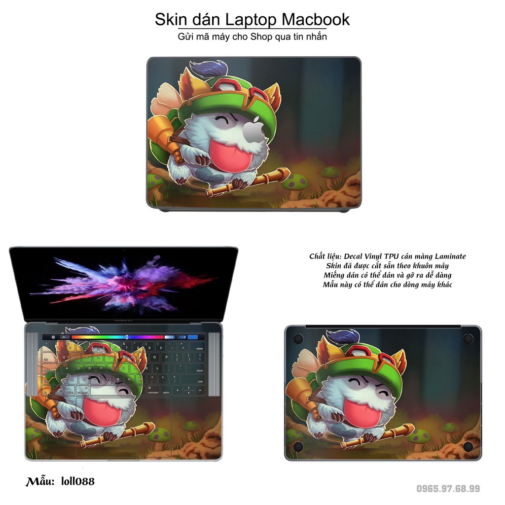 Skin dán Macbook mẫu Liên Minh Huyền Thoại (đã cắt sẵn, inbox mã máy cho shop)