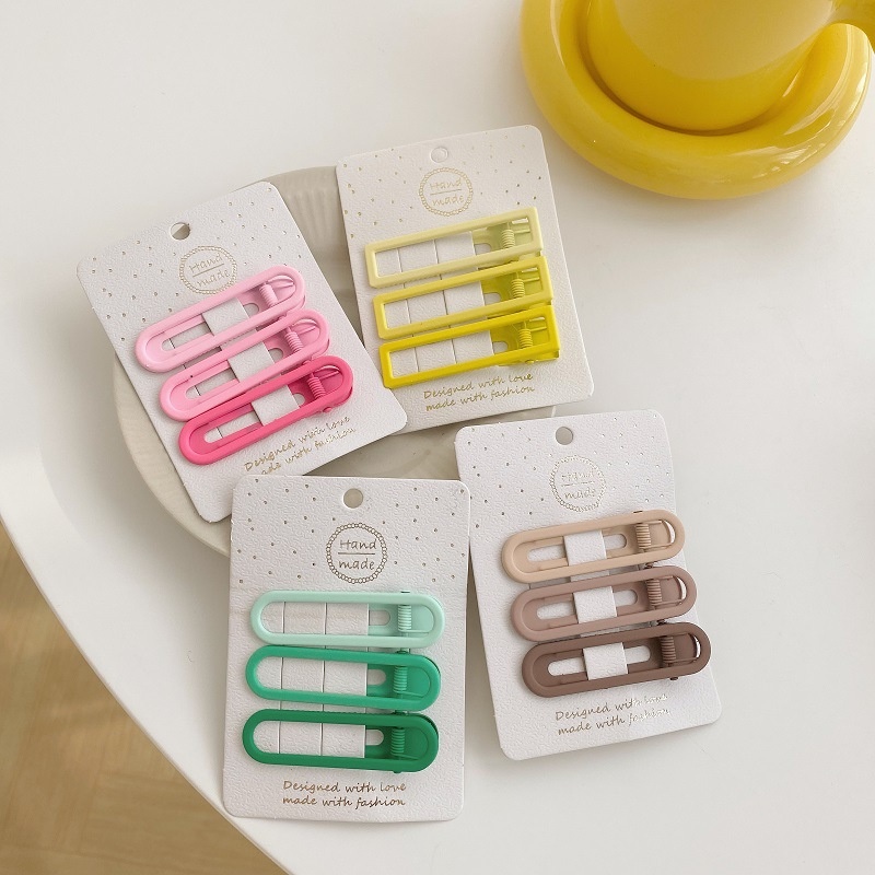Set kẹp tóc mái bên màu sắc kẹo ngọt phong cách Hàn Quốc đơn giản đáng yêu dễ phối đồ dành cho nữ F893