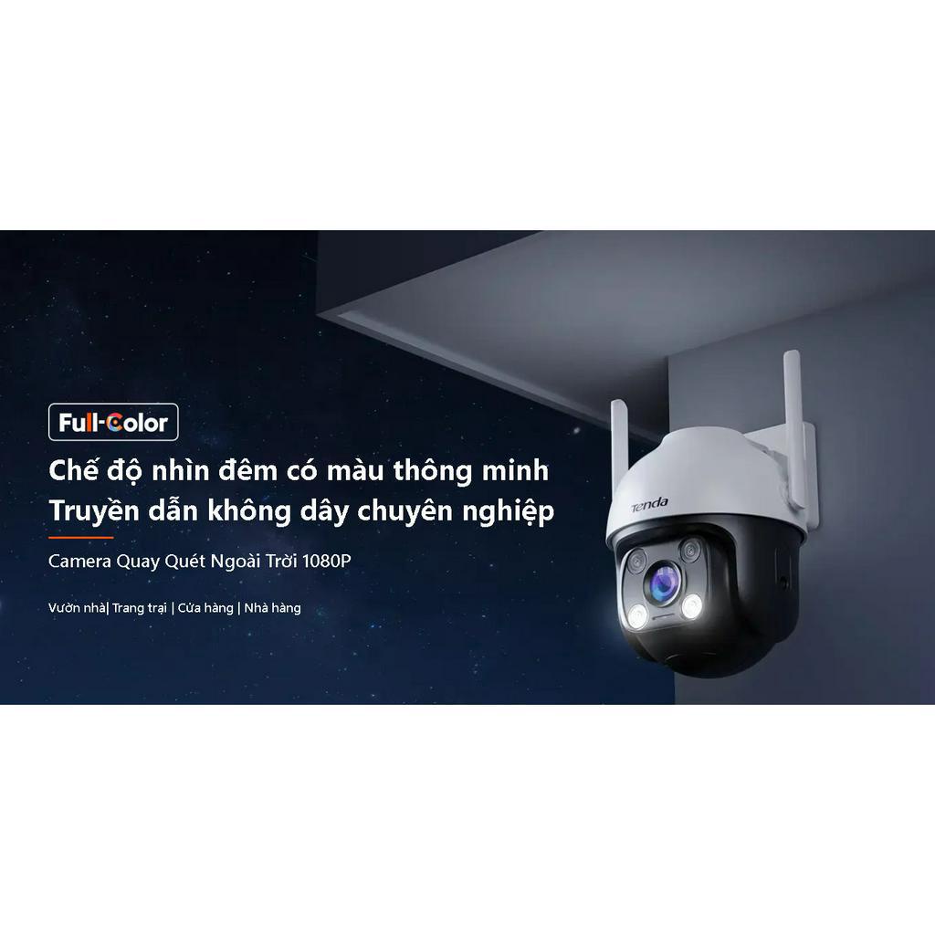 Camera WIFI Tenda CH3 1080P ngoài trời xoay 360,có màu ban đêm đàm thoại 2 chiều, tích hợp còi hú đèn báo động