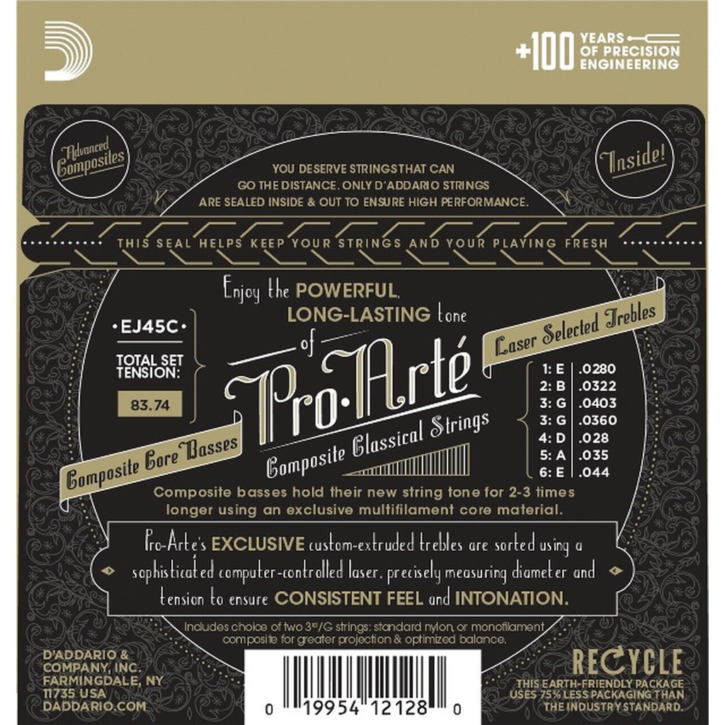 Bộ 6 Dây Đàn Guitar Chính Hãng Classic D'Addario EJ27N, EJ45, EJ45C, EJ49