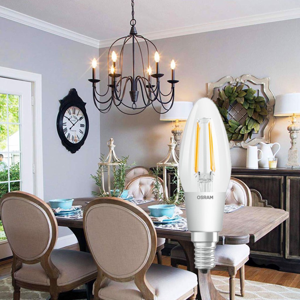 Bóng đèn LED nến Classic B40 4.5W E14 Dimmable OSRAM -  Thiết kế cổ điển cho đèn chùm