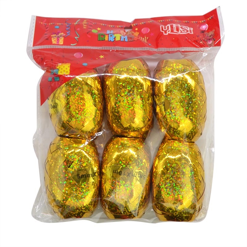 Set 6 Cuộn Ruy Băng 5mm * 10m Trang Trí Bong Bóng