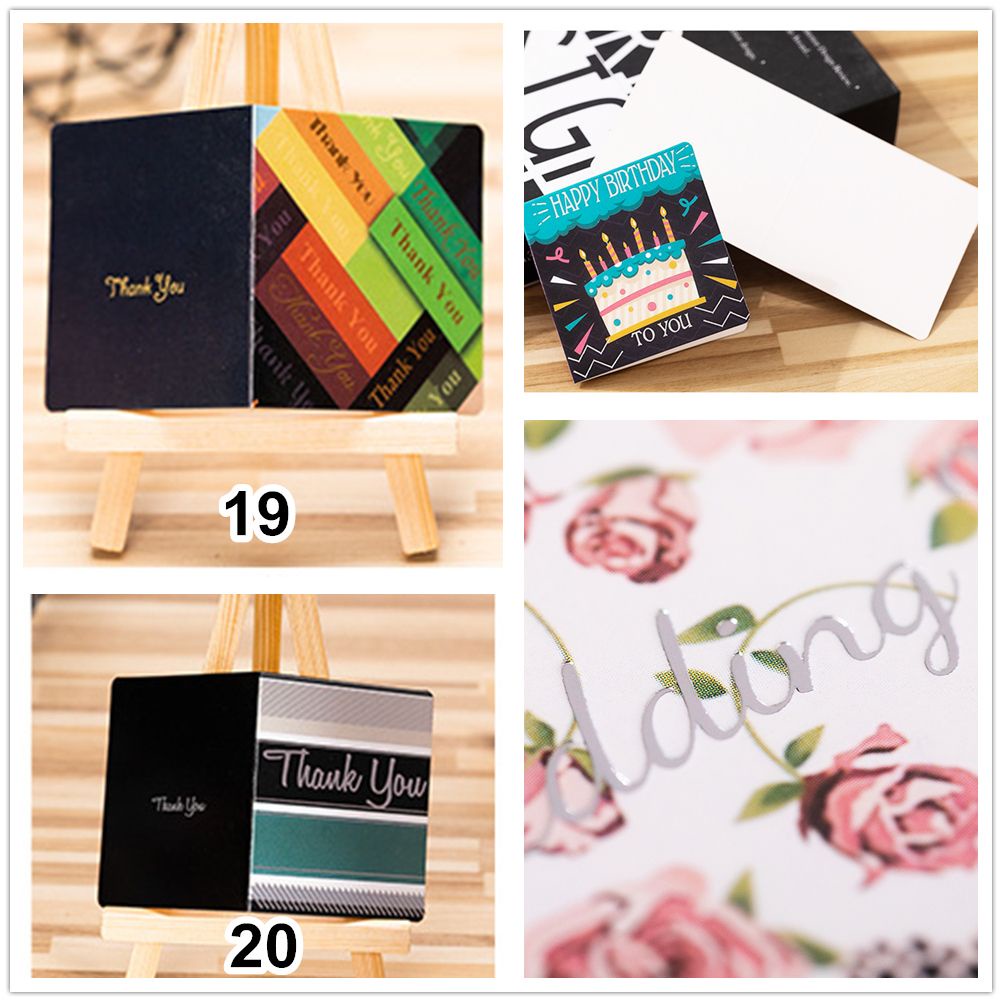 Thiệp chúc mừng sinh nhật/ tiệc cưới xinh xắn tùy chọn màu sắc và họa tiết