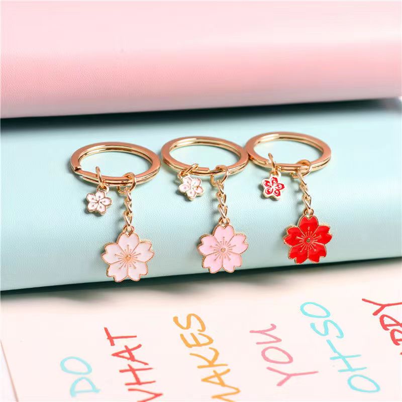 Móc Khóa Kim Loại Hình Hoa Anh Đào Xinh Xắn