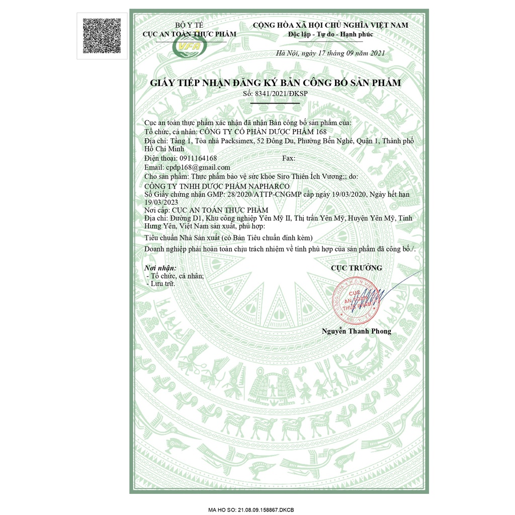 Siro Ho THIÊN ÍCH VƯƠNG giảm ho, giảm đờm, đau rát họng