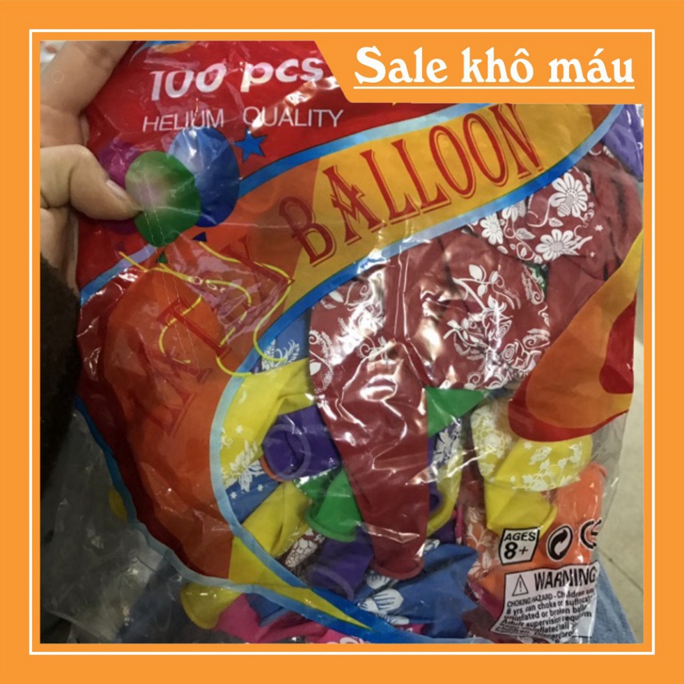 Bong Bóng Thổi Túi 100 Quả Hoa Nhiều Màu Loại To Siêu Dai Decor Sinh Nhật Sỉ Đồ Chơi Trẻ Em Hà Nội, Mút Chỉ S