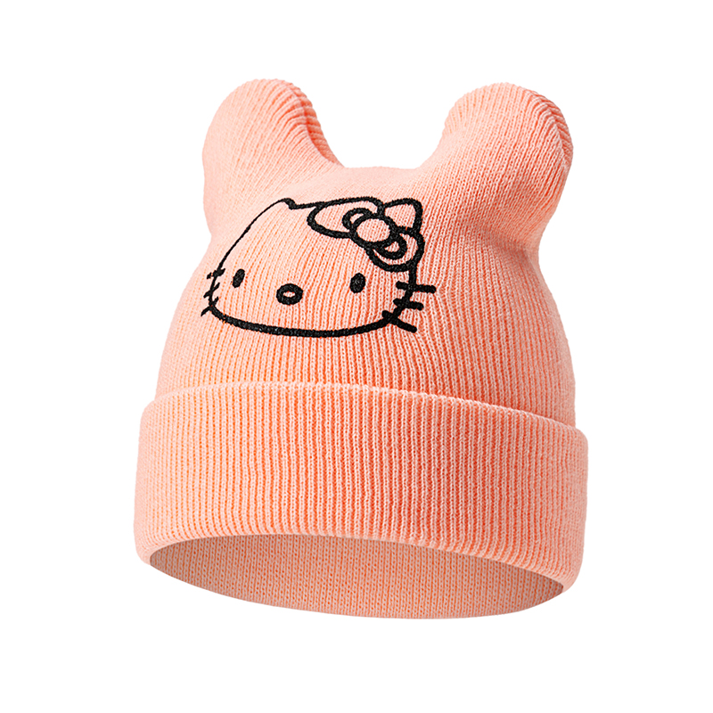 Mũ Len Beanie Mềm Mại In Họa Tiết Hello Kitty Dễ Thương Cho Bé