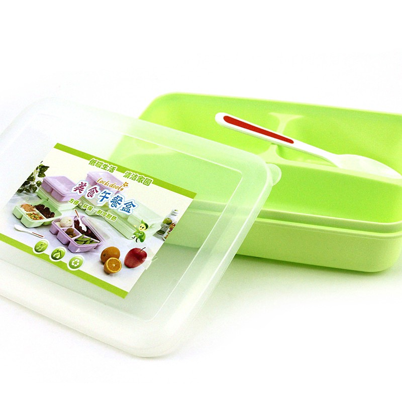 [Tặng thìa + dùng được cho lò vi sóng] Hộp đựng cơm 3 ngăn