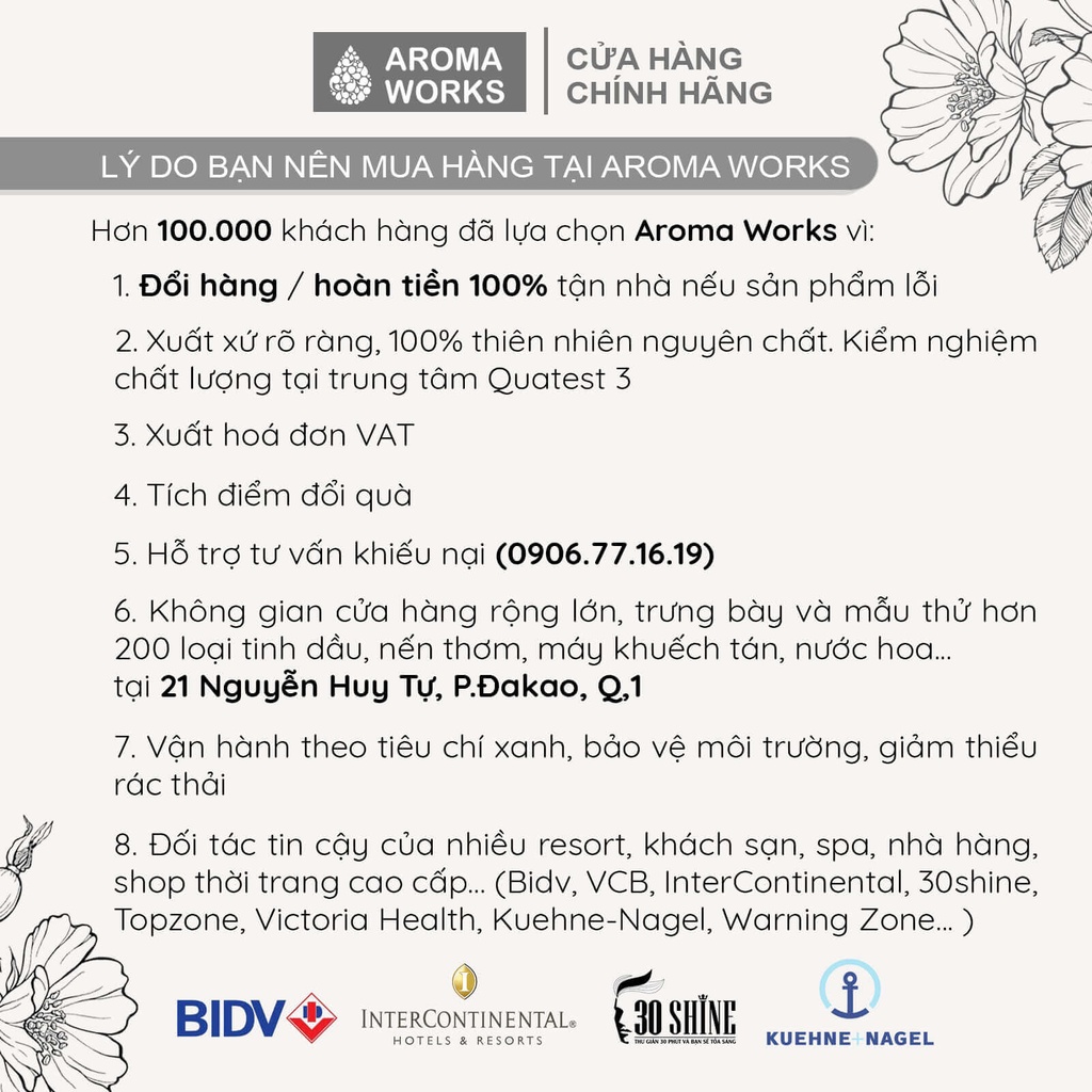 Tinh Dầu Quýt Aroma Works Thiên Nhiên Thơm Phòng, Khử Mùi, Giải Cảm, Đuổi Muỗi, Côn Trùng, Tăng Năng Lượng - Tangerine