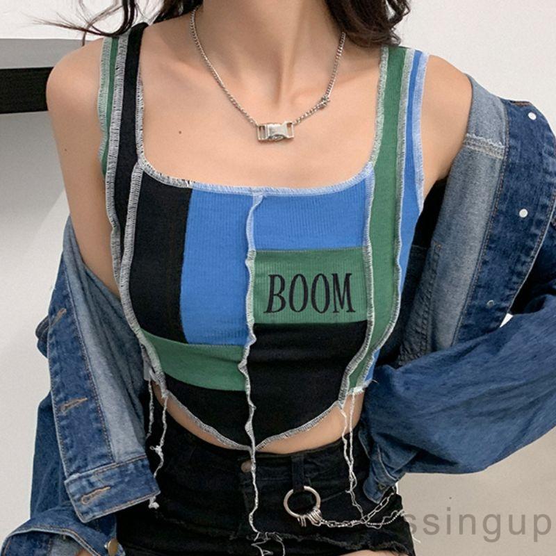 DRESSINGUP-Áo hai dây không tay thiết kế màu đáng yêu cho phái nữ