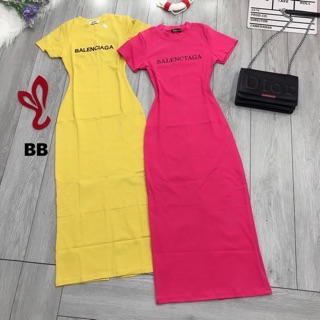 Đầm thun ôm body xẻ sau