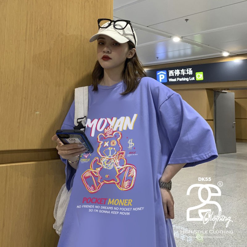 Áo Phom Rộng Streetwear Dáng Oversize 2S Clothing, Áo Phông Nelly Tay Lỡ Deathrow Hình Gấu Kute DK55 | BigBuy360 - bigbuy360.vn