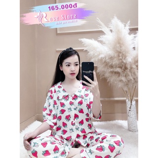 PIJAMA TAY CỘC QUẦN DÀI (Ảnh thật/Sẵn/Video)