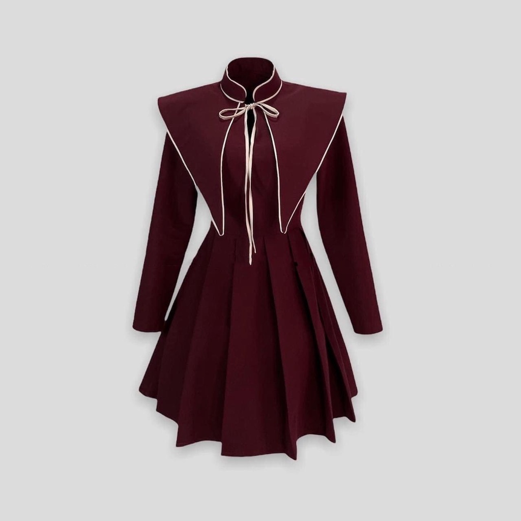 Đầm Tiểu Thư Cổ Trụ Cột Nơ Xinh Xắn - D0468