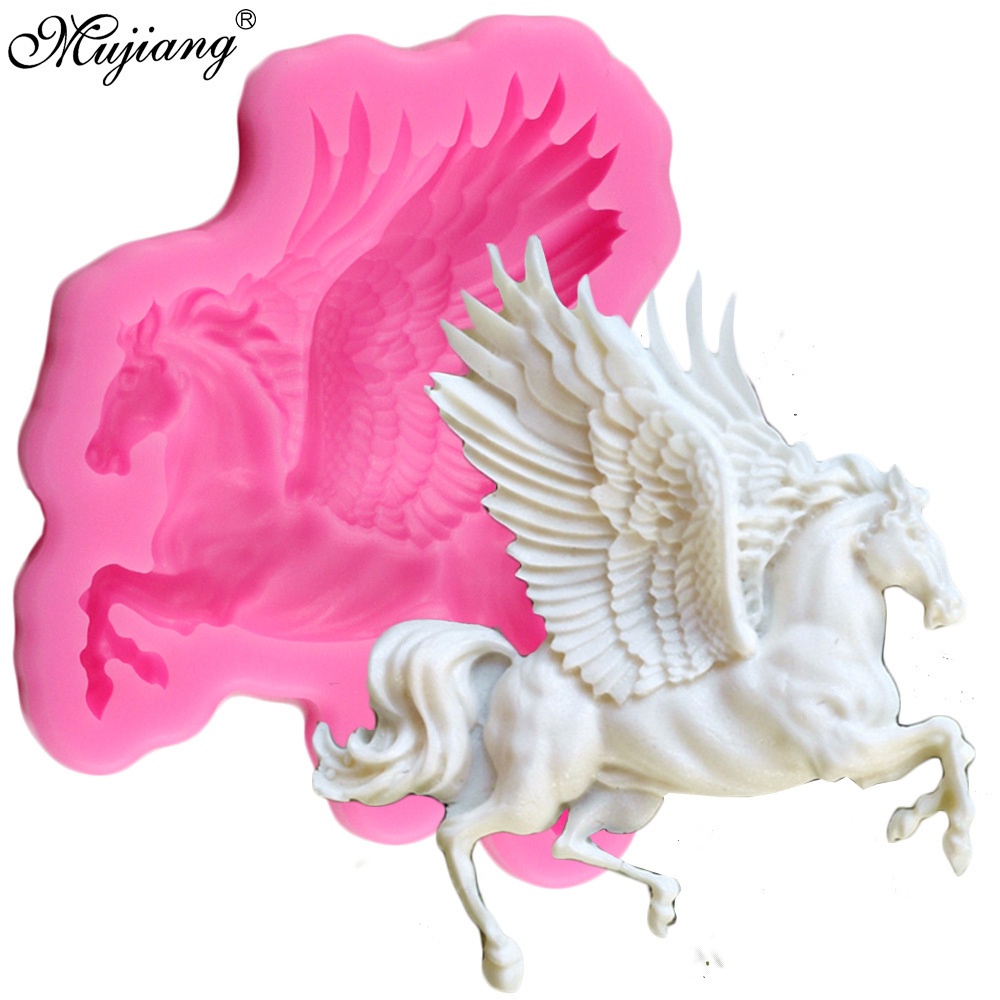 Khuôn Silicone Tạo Hình Làm Bánh Kẹo Hình Ngựa Một Sừng 3D Diy