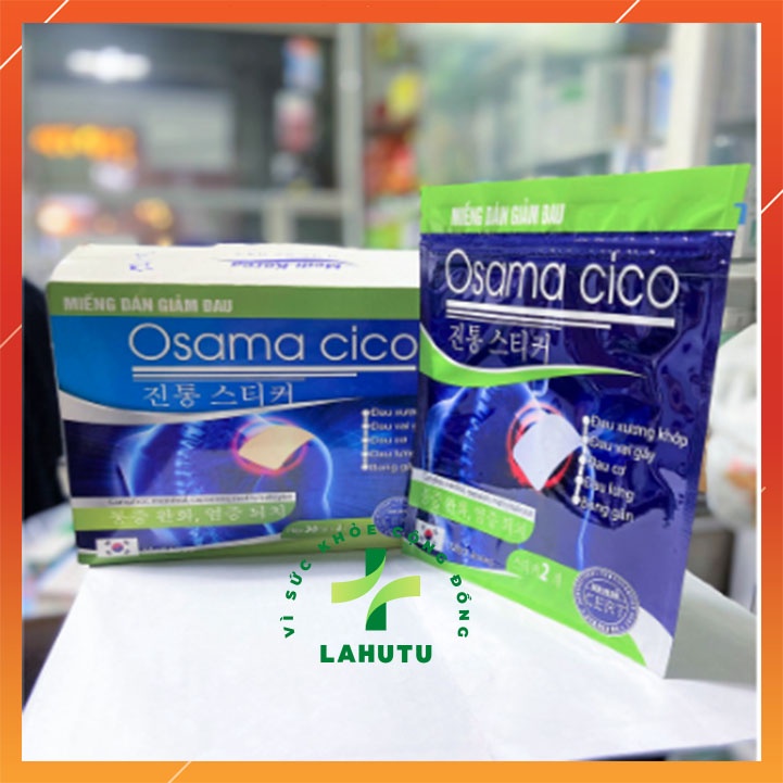 Miếng dán giảm đau Osama Cico dùng ỏ vai lưng cơ khớp bầm tím bong gân LAHUTU [Túi 2miếng]