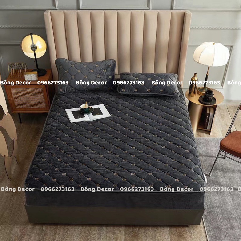 [Mã LIFEBKA5 giảm 10% tối đa 1 Triệu đơn 500k] Bộ Ga Gối Nỉ Nhung Trần Bông Thêu Hoa Cúc Cao Cấp Loại 1 Muji Xuất Nhật | BigBuy360 - bigbuy360.vn