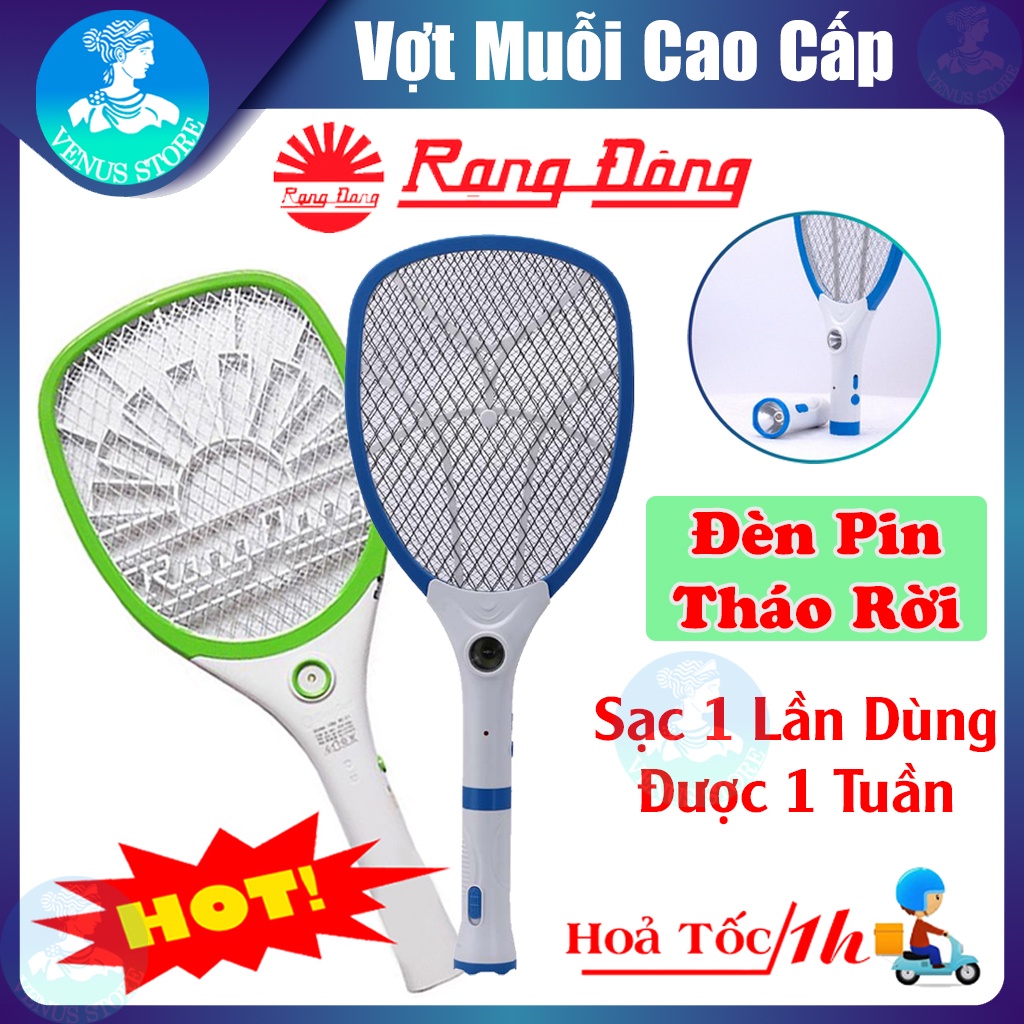 Vợt Muỗi Rạng Đông - Vợt Muỗi Kết Hợp Đèn Pin Tháo Rời - Vợt bắt muỗi hàng Việt Nam chất lượng, pin siêu bền