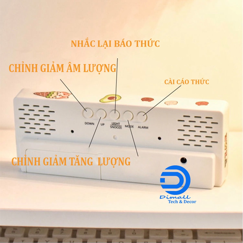 Đồng hồ led tráng gương, chữ nhật bản to, kết hợp có báo thức để bàn hoặc treo tường