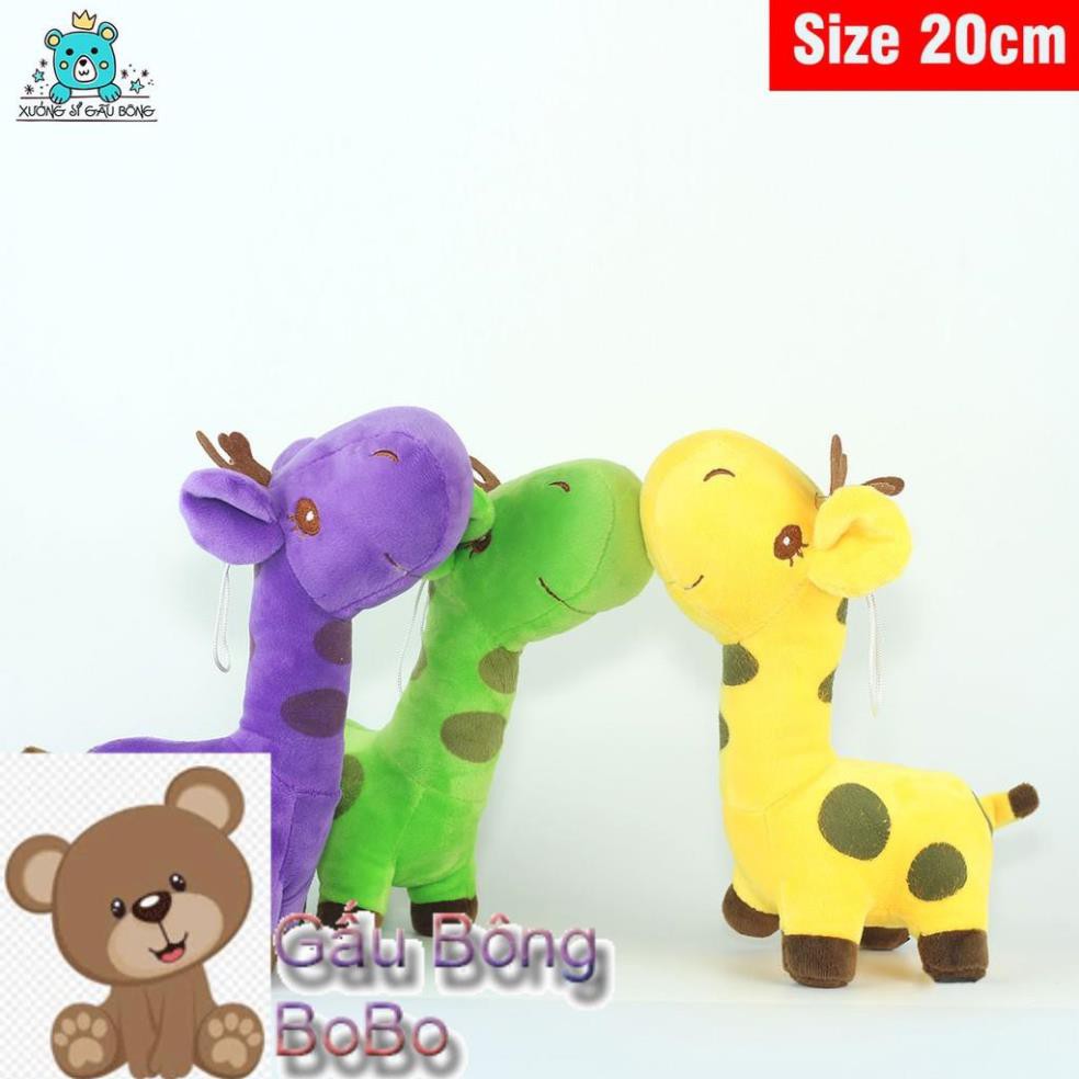 Gấu bông Hươu cao cổ đủ màu Tím-vàng-xanh