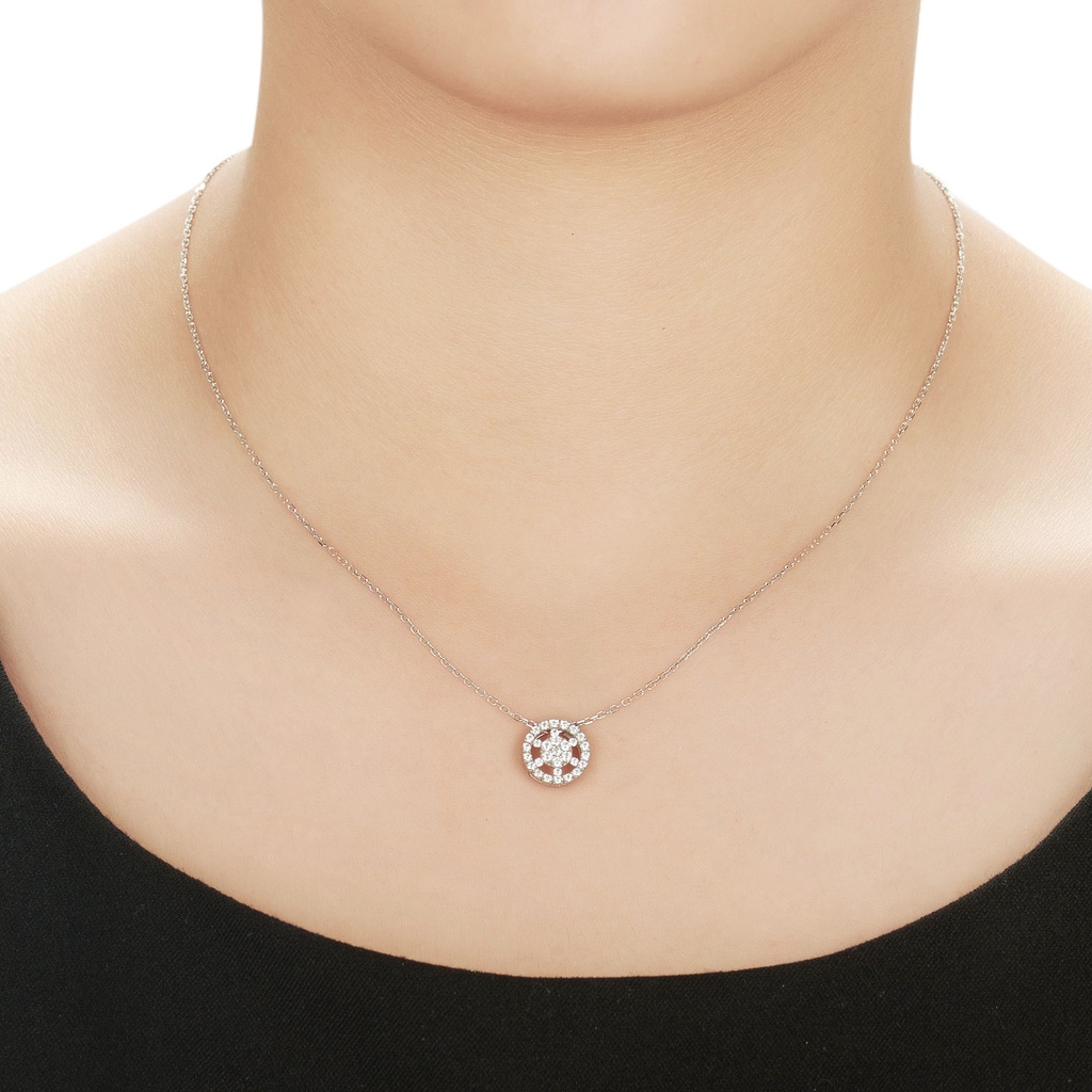 Dây cổ bạc đính đá CZ PNJSilver XMXMW060014