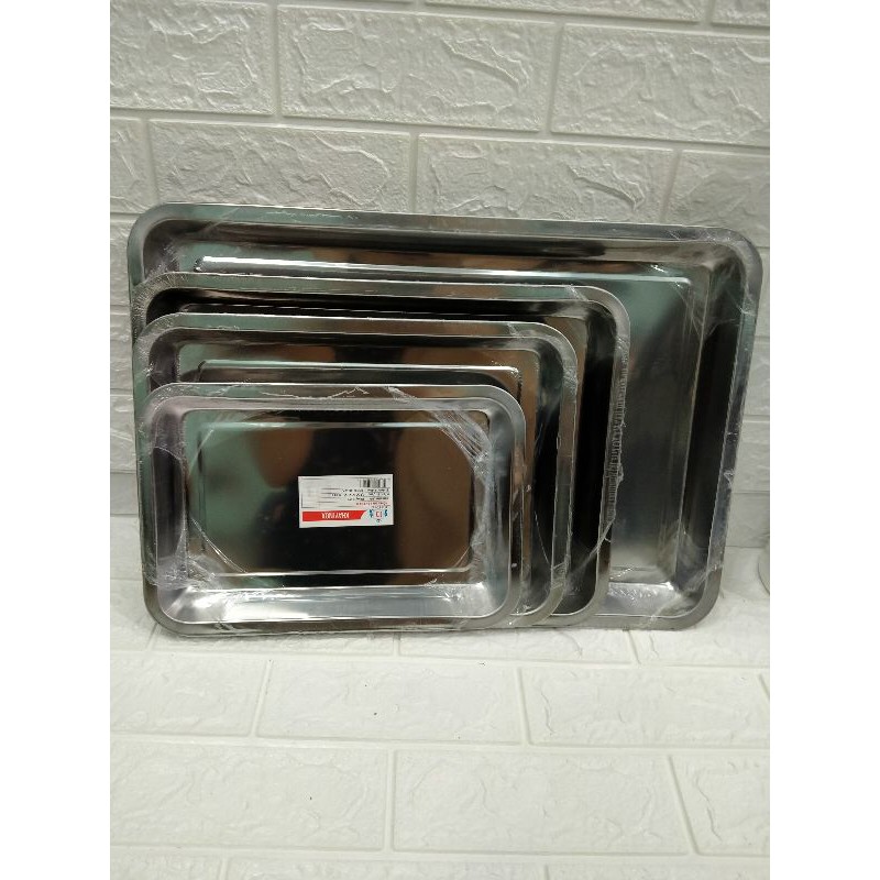 Khay inox sâu chữ nhật 4 size