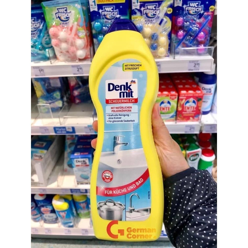 Nước tẩy rửa nồi, bồn rửa, chậu rửa bằng sứ DENKMIT 750ml, hàng Đức chính hãng