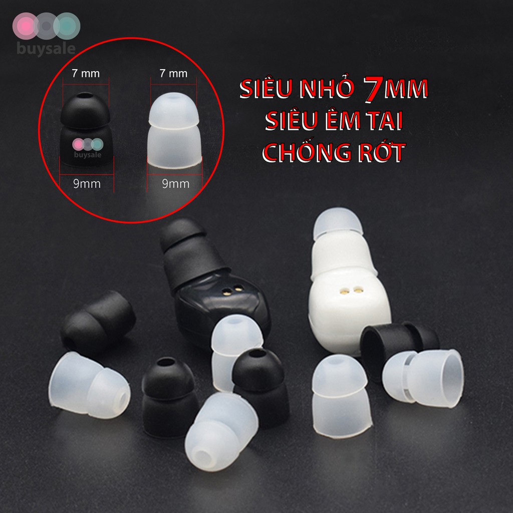 Nút bịt tai nghe in ear bằng siicone siêu nhỏ siêu êm chống đau lỗ tai và chống rớt - BSPK115 - buysale