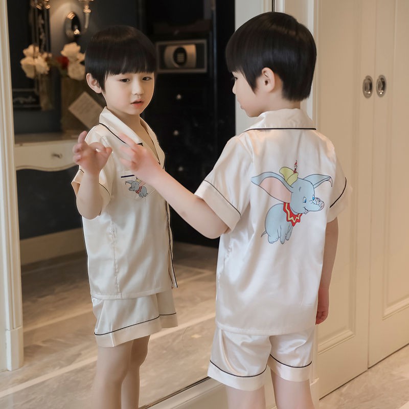 Doraemon Set pijama vải lụa mỏng thoáng mát xinh xắn cho bé trai