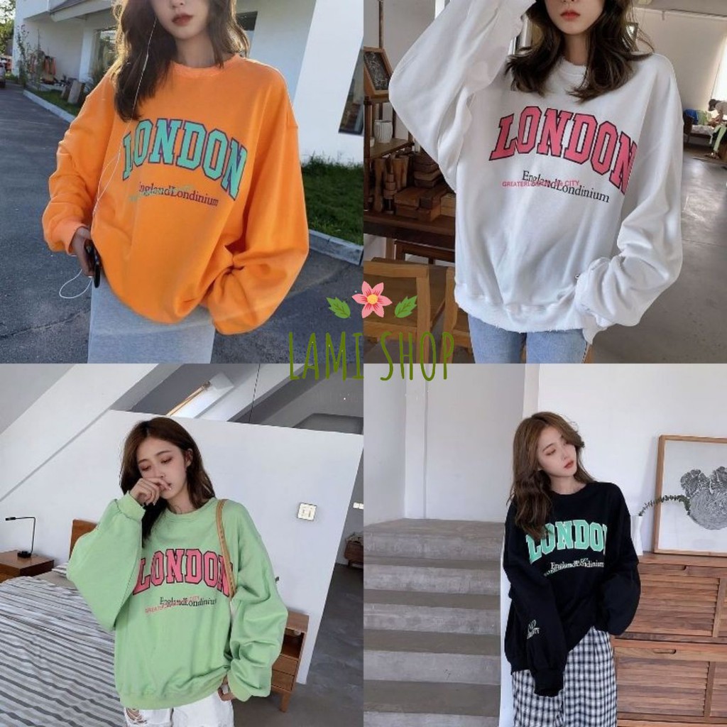 Áo thun tay dài chữ LONDON form rộng siêu xinh