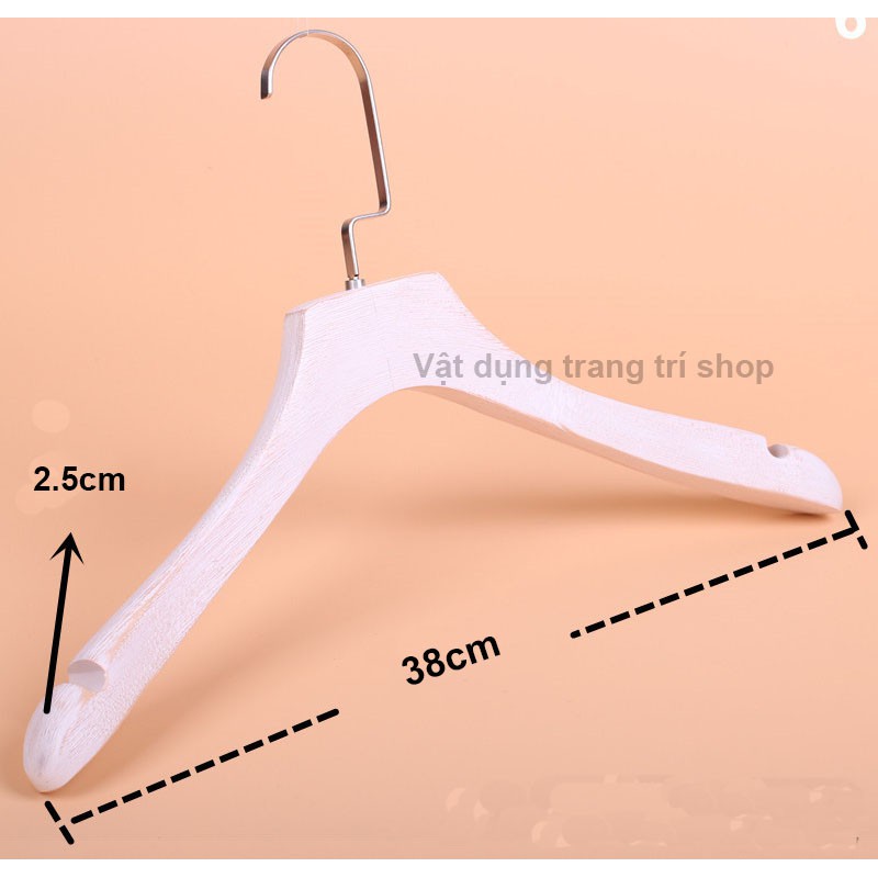 Móc gỗ treo quần áo chuyên đồ vest 38cm (1 móc)