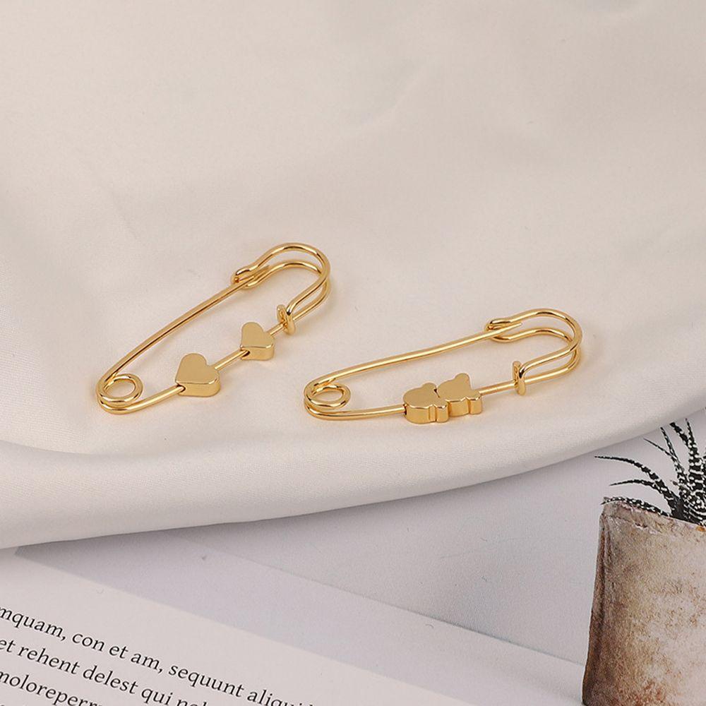 Ghim Cài Áo Hình Ngôi Sao / Trái Tim Mini Đính Đá Thời Trang Sang Trọng Cho Nữ