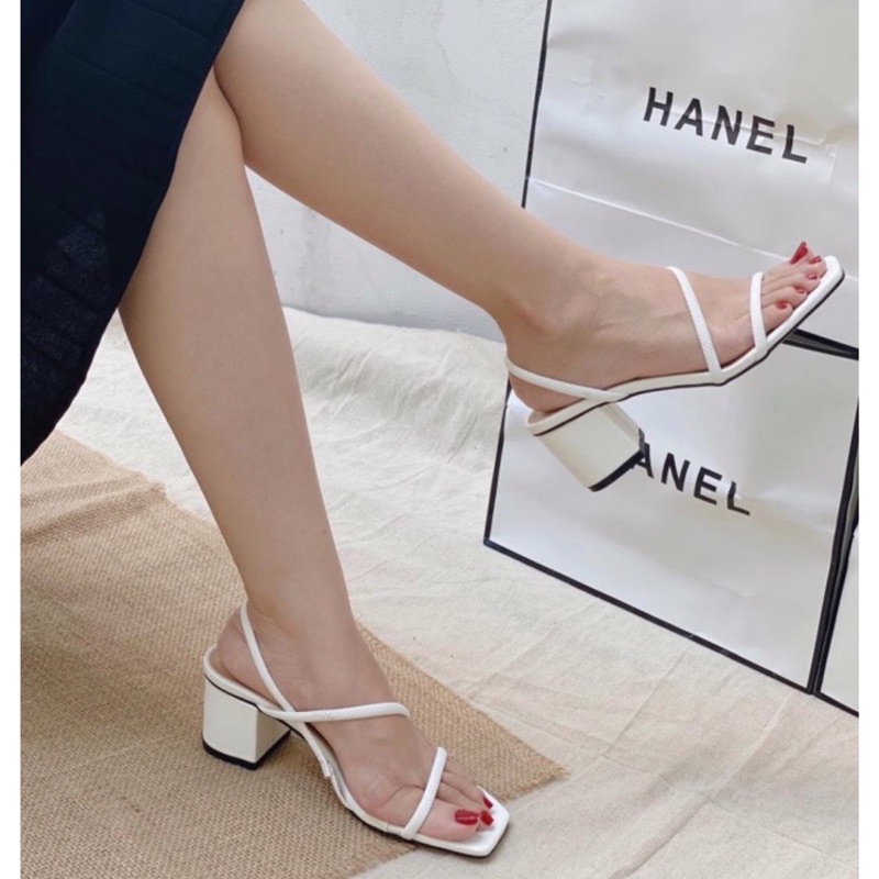 Sandal cao gót quai mảnh gót vuông 5 phân Mã HS13