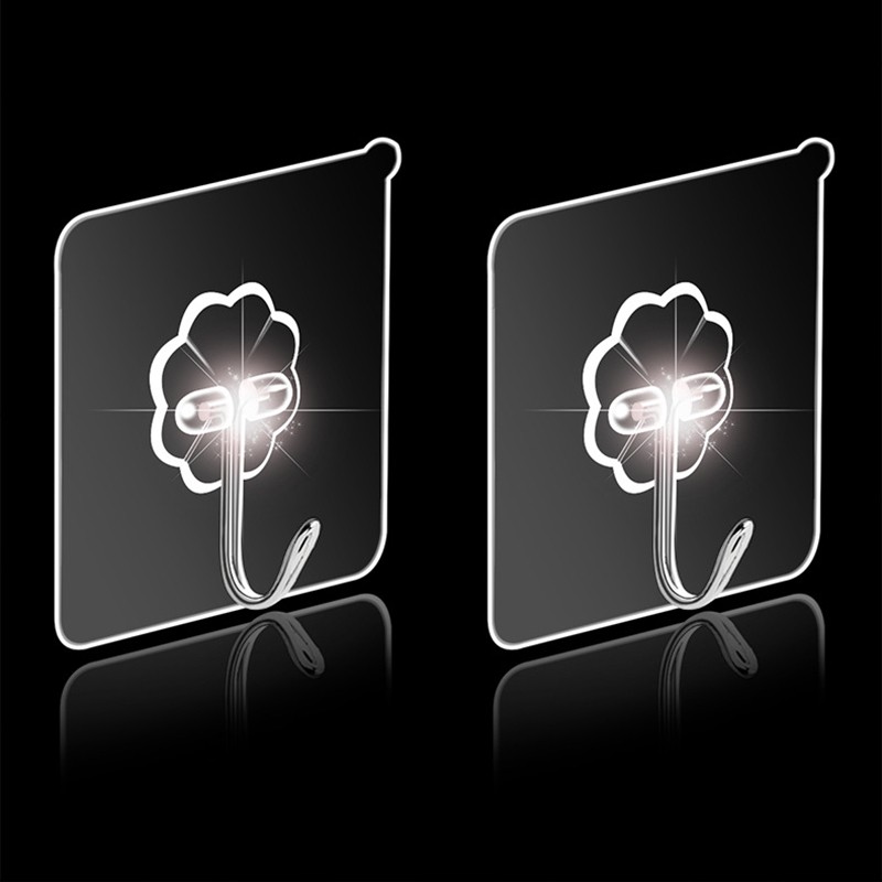 Set 20 móc treo đồ dán tường trong suốt chống thấm nước | BigBuy360 - bigbuy360.vn