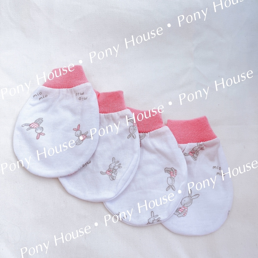 Bao Tay Mio - Set 2 Đôi Bao Tay Miomio Chất Cotton Mềm Mịn Cho Bé Sơ Sinh, Bé Trai, Bé Gái