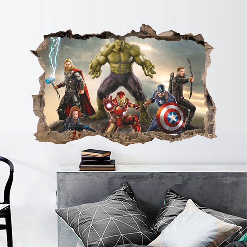 Decal dán tranh 3D Avengers - Biệt đội siêu anh hùng 2 AmyShop