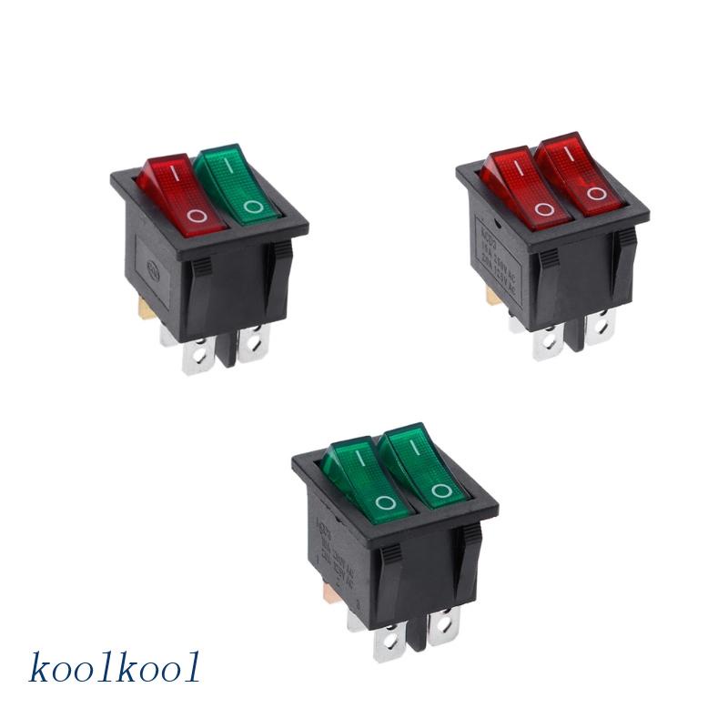 Công Tắc Bật / Tắt 6 Chấu Có Đèn Xanh Lá / Đỏ 20A 125V AC