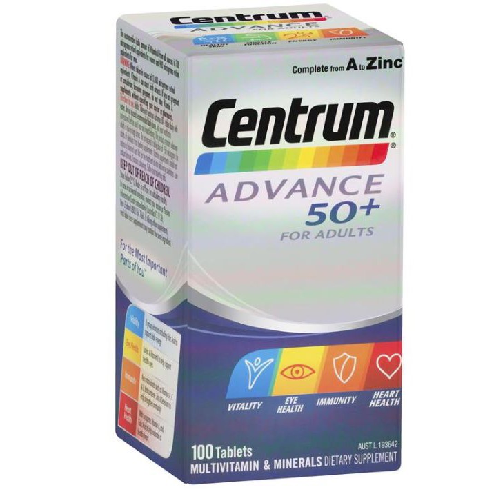 Vitamin tổng hợp cho người lớn và người trên 50 tuổi Centrum Advance
